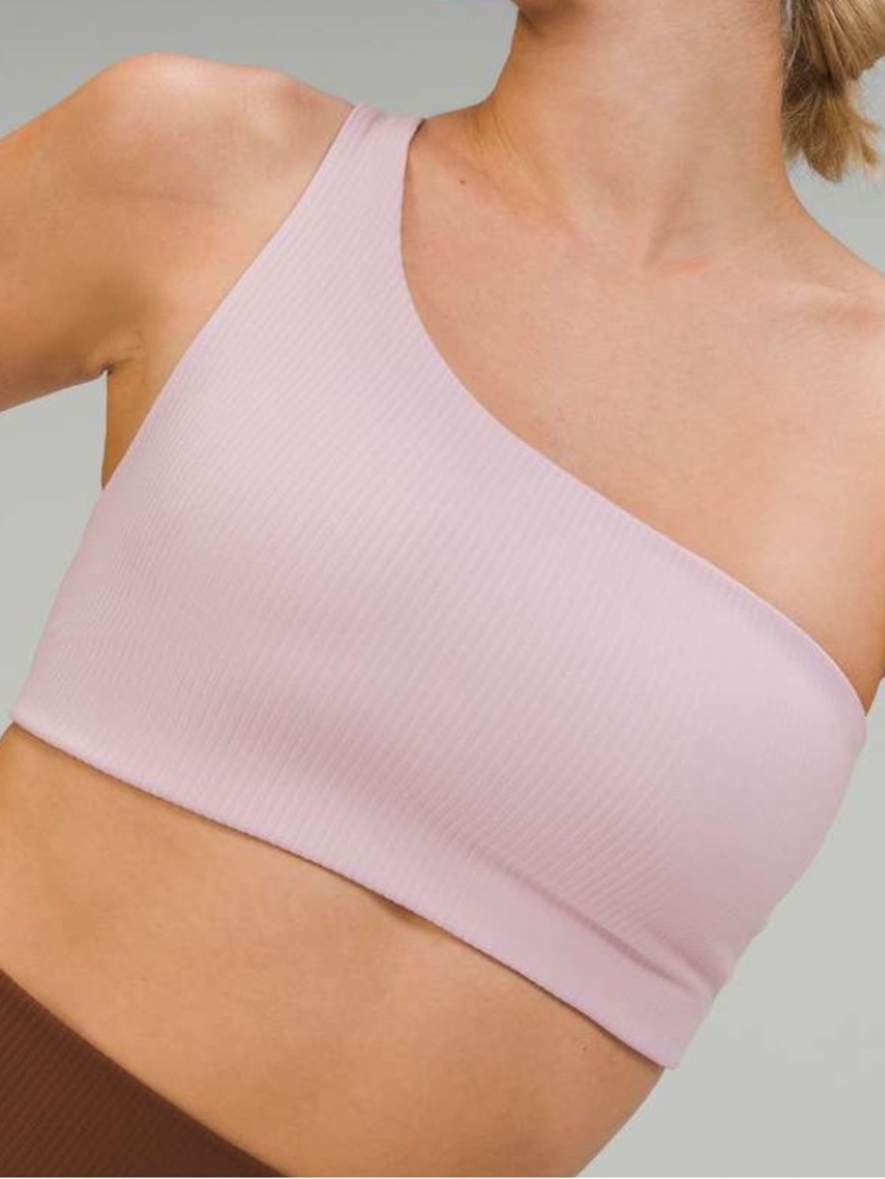 Lululemon Ribbed Nulu Asymmetrical Yoga Pink Bra